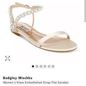 Badgley Mischka gold sandals.